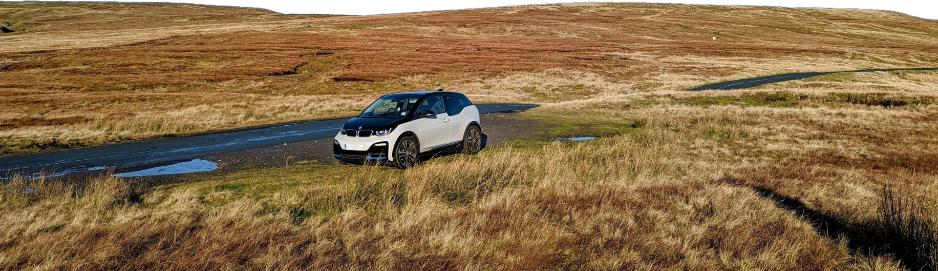 An electric car in a field